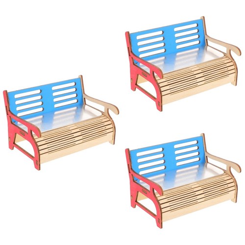 3pcs reusable wood hamster hut - 3pcs,