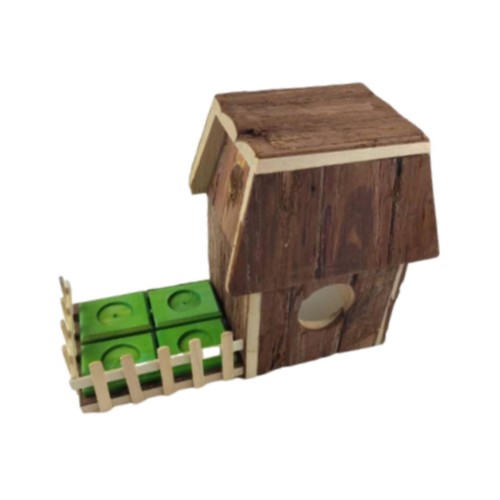 Wood hamster hideout hut - hamster,