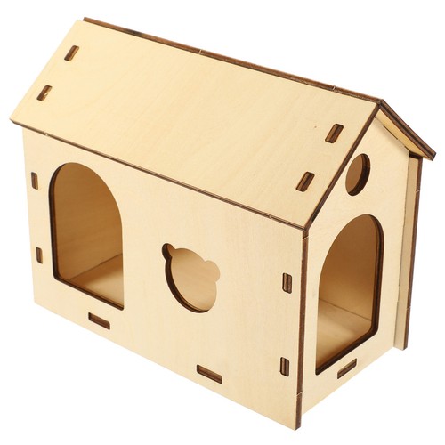 Wooden hamster hideout durable - wooden,