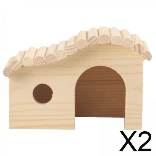 Wooden hamster hideout - 2x,