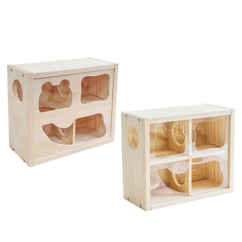 Wood hamster house hideout - hamster,