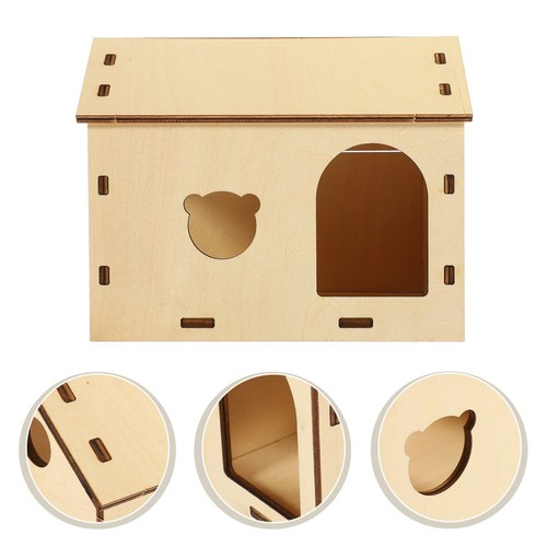 Small wooden hamster hideout - wooden,